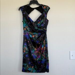 London Style Elegant Multicolor Floral Dress